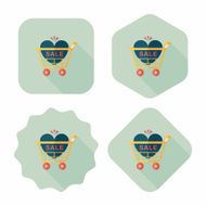 Valentine's Day SALE flat icon with long shadow eps10 N63