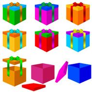 Collection of colorful box christmas gifts with Bow