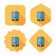 online cell phone shopping flat icon with long shadow eps10 N13