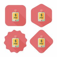 online cell phone shopping flat icon with long shadow eps10 N15