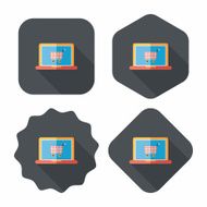 online shopping flat icon with long shadow eps10 N64