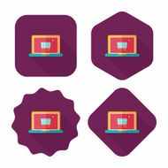 online shopping flat icon with long shadow eps10 N65