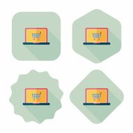 online shopping flat icon with long shadow eps10 N66