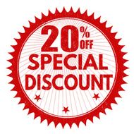 Special discount 20 off stamp
