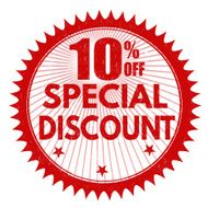 Special discount 10 off stamp