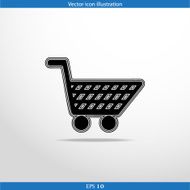 Vector shopping cart web flat icon N7