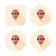 Hot Air Balloon flat icon with long shadow eps10 N9