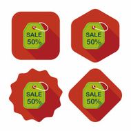 shopping sale price tag flat icon with long shadow eps10 N80