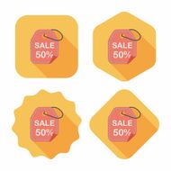 shopping sale price tag flat icon with long shadow eps10 N81