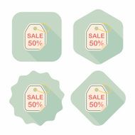 shopping sale price tag flat icon with long shadow eps10 N83