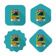 shopping cash register flat icon with long shadow eps10 N29