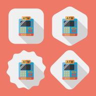 shopping cash register flat icon with long shadow eps10 N30