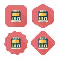 shopping cash register flat icon with long shadow eps10 N32