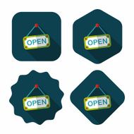 shopping store sign flat icon with long shadow eps10 N103