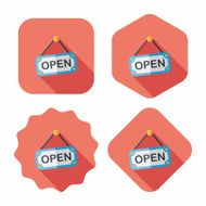 shopping store sign flat icon with long shadow eps10 N104