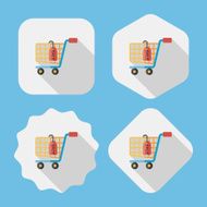 shopping cart flat icon with long shadow eps10 N78