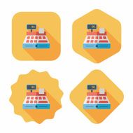 shopping cash register flat icon with long shadow eps10 N34