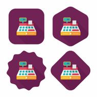 shopping cash register flat icon with long shadow eps10 N35
