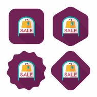 shopping store sale sign flat icon with long shadow eps10 N20