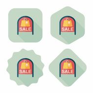 shopping store sale sign flat icon with long shadow eps10 N21