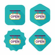 shopping store sign flat icon with long shadow eps10 N106