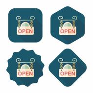 shopping store sign flat icon with long shadow eps10 N108