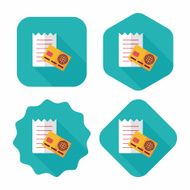 shopping credit card bill flat icon with long shadow eps10 N30