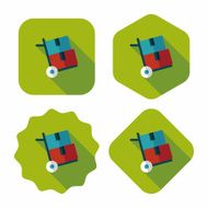 shopping handling trolley flat icon with long shadow eps10 N39