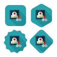 shopping sale coupon flat icon with long shadow eps10 N32