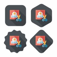shopping sale coupon flat icon with long shadow eps10 N33
