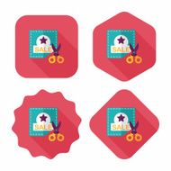 shopping sale coupon flat icon with long shadow eps10 N34
