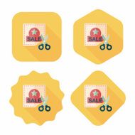 shopping sale coupon flat icon with long shadow eps10 N35