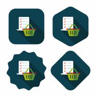 shopping list flat icon with long shadow eps10 N26