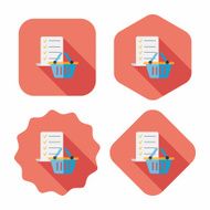 shopping list flat icon with long shadow eps10 N27