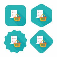 shopping list flat icon with long shadow eps10 N28