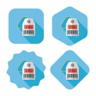 shopping sale price tag flat icon with long shadow eps10 N85