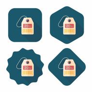 shopping sale price tag flat icon with long shadow eps10 N87
