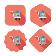 shopping handling trolley flat icon with long shadow eps10 N44
