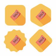 shopping sale coupon flat icon with long shadow eps10 N37