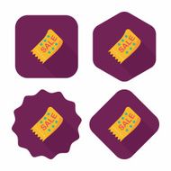 shopping sale coupon flat icon with long shadow eps10 N38