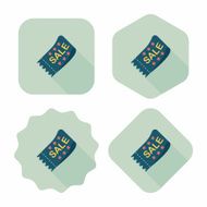 shopping sale coupon flat icon with long shadow eps10 N39