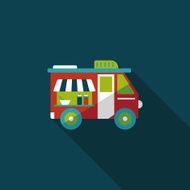Transportation vendor carts flat icon with long shadow eps10 N17