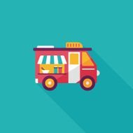 Transportation vendor carts flat icon with long shadow eps10 N22