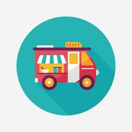 Transportation vendor carts flat icon with long shadow eps10 N23