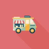 Transportation vendor carts flat icon with long shadow eps10 N25