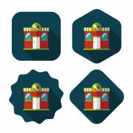 Building restaurant flat icon with long shadow eps10 N44