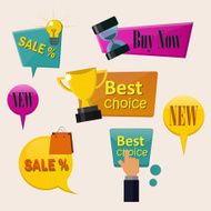 Set of sale discount vector illustration