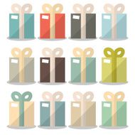 Vector Flat Design Gift Boxes Set