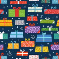 Different color gift boxes seamless background