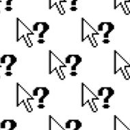 Seamless pattern of arrows and question marks